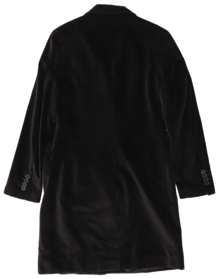 John Ashfield Dame Velvet Overcoat UK 10 Small Black Bomuld