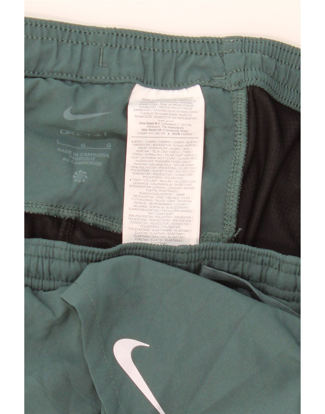 Nike Herre Dri Fit Sportshorts Store Grønne Colourblock Polyester