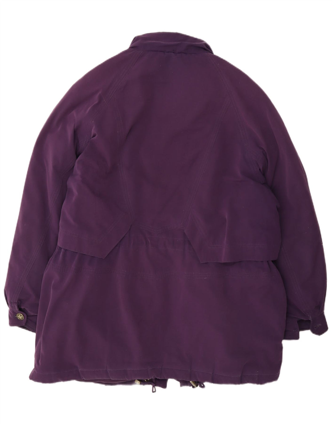Vintage oversize polstret frakke til kvinder EU 46 XL lilla polyester