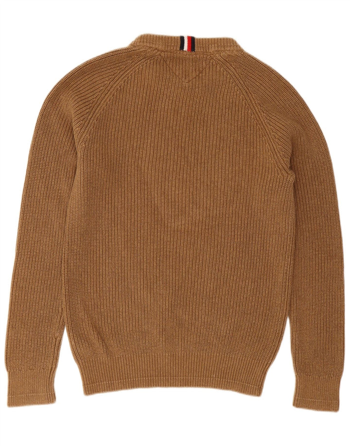 Tommy Hilfiger Herre Boat Neck Jumper Sweater Medium Brun Bomuld