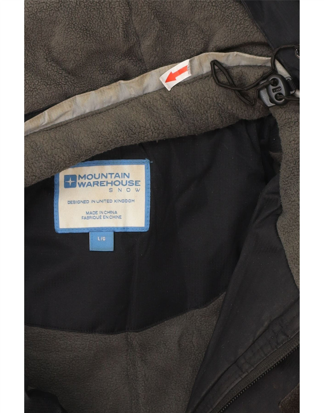 Mountain Warehouse Herre Windbreaker Jacket UK 40 Large Black Colourblock
