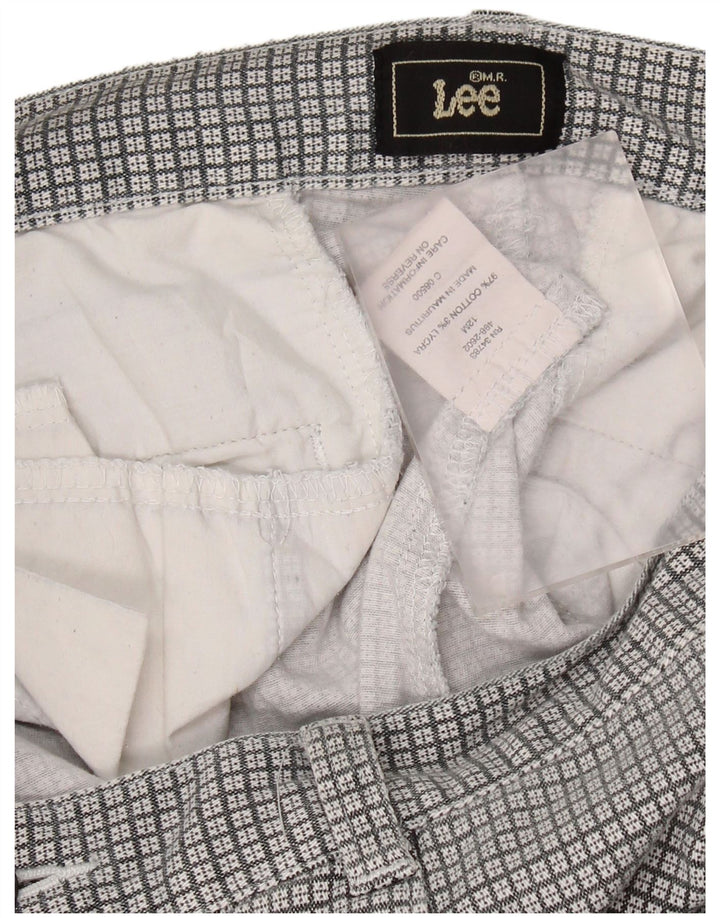 LEE Højtaljede Capribukser til kvinder US 12 Large W30 L19 Grå ternet bomuld