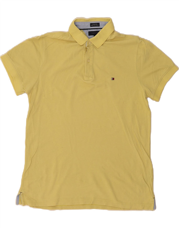 TOMMY HILFIGER Mens Custom Fit Polo Shirt Medium Yellow Cotton Vintage Tommy Hilfiger and Second-Hand Tommy Hilfiger from Messina Hembry 