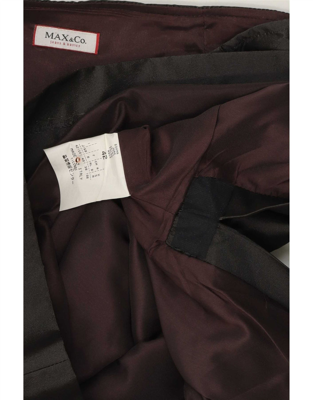 Max & Co. Midi-nederdel til kvinder UK 10 Small W28 Black Polyester