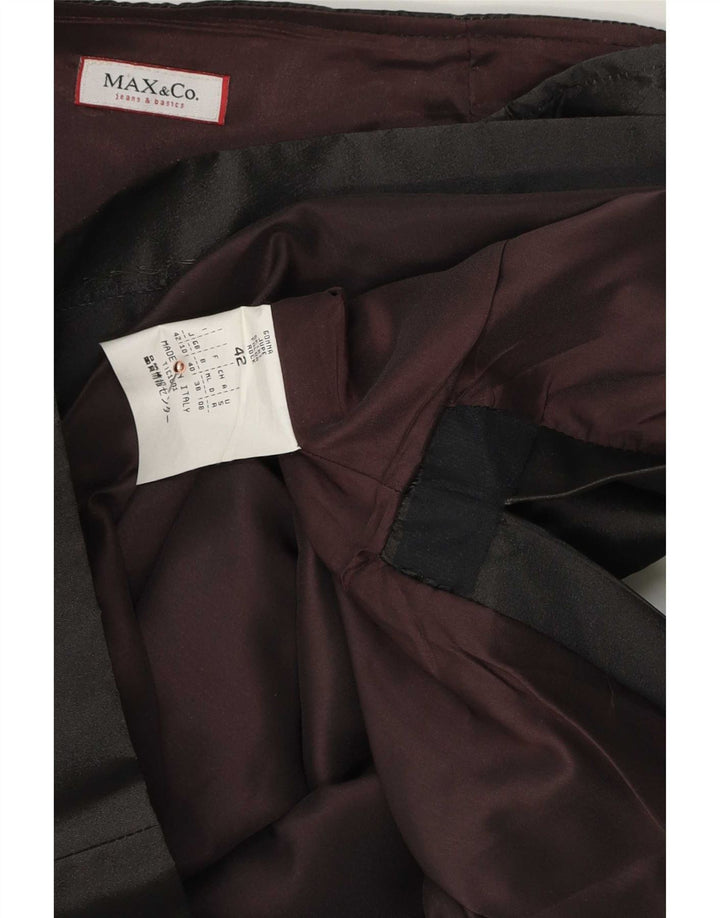 Max & Co. Midi-nederdel til kvinder UK 10 Small W28 Black Polyester