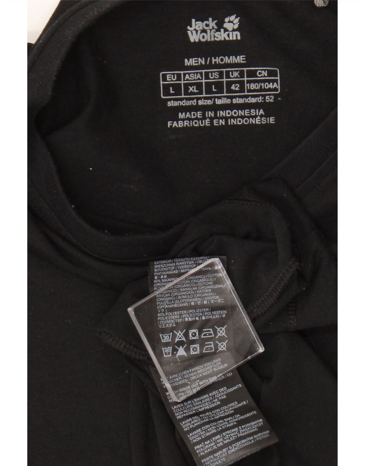Jack Wolfskin Herre T-Shirt Top Stor Sort Bomuld