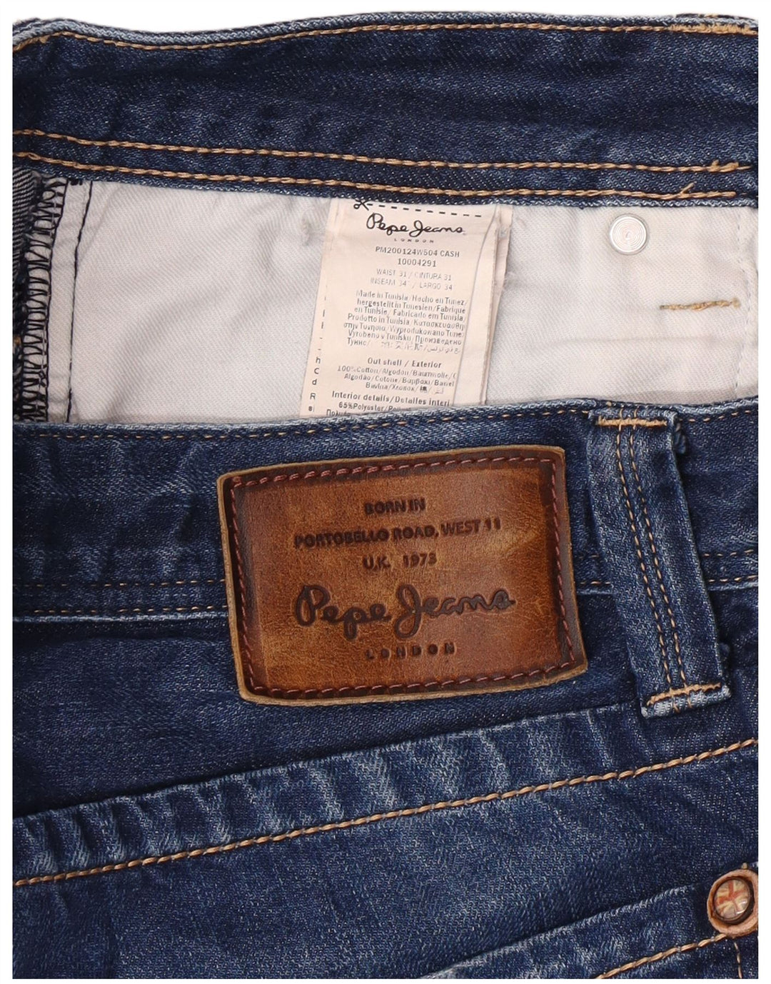 PEPE JEANS Herre Regular Fit Slim Jeans W31 L30 Blå Bomuld