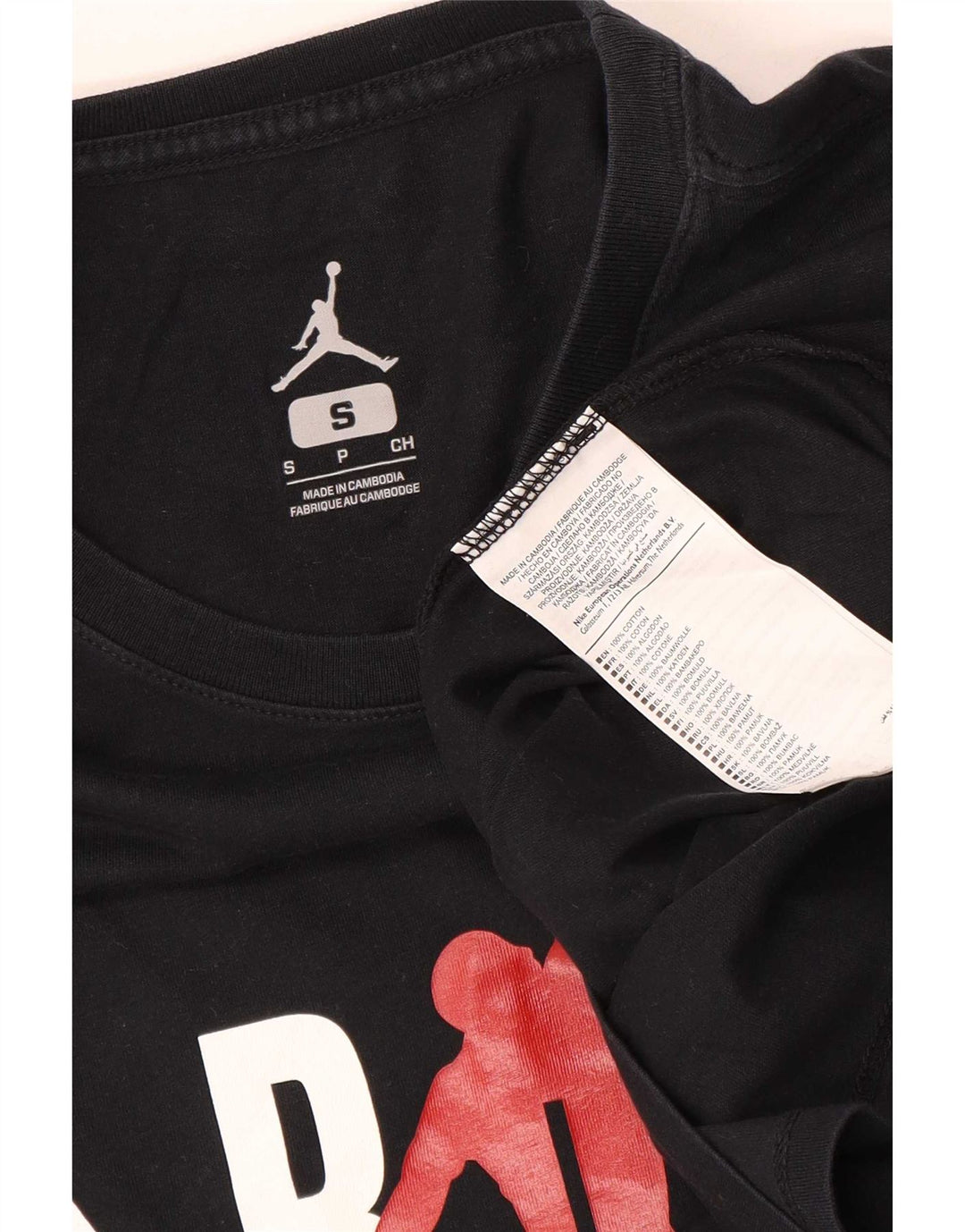 Jordan Herre grafisk T-shirt top lille sort bomuld
