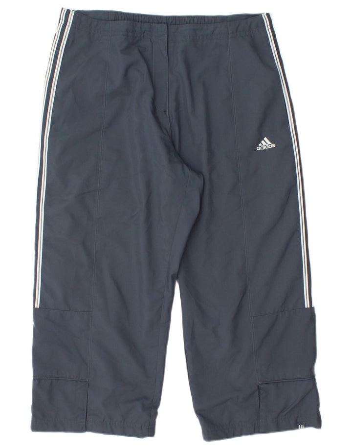 ADIDAS Dame Capri Cargo Træningsdragt Bukser UK 14 Medium Grey Polyester