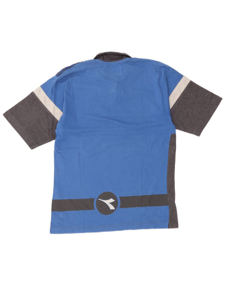 Diadora herre poloshirt mellemgrå Colourblock Bomuld