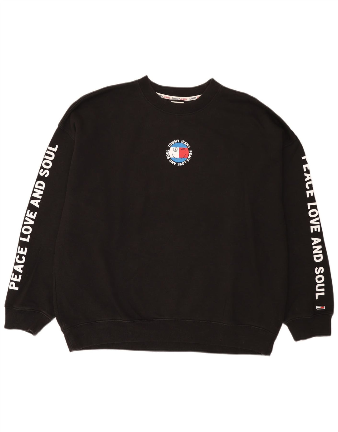 Tommy Hilfiger Herre Grafisk Sweatshirt Jumper Stor Sort Bomuld