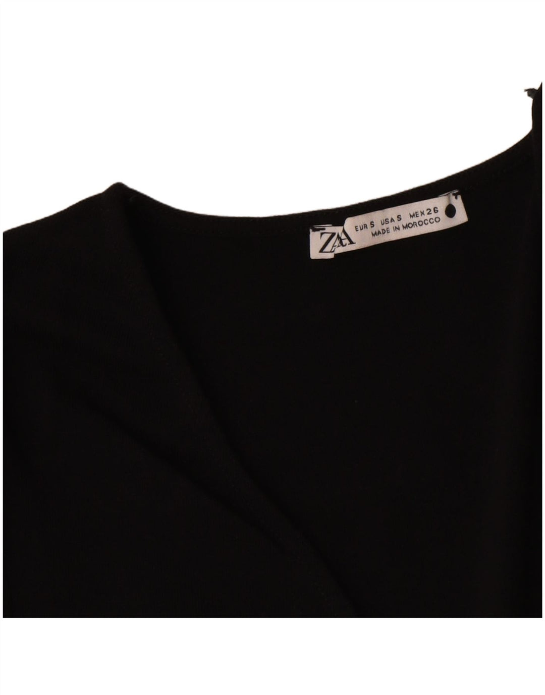 Zara Womens Crop V-hals sweater UK 8 Small Black