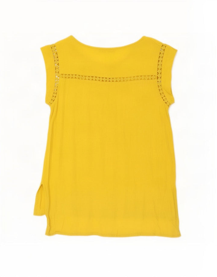 Oasis Dame Tunika Top UK 10 Small Yellow Viscose