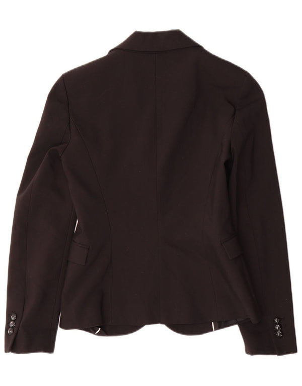 Zara Dame 1 Knap Blazer Jacket UK 10 Small Black Polyester