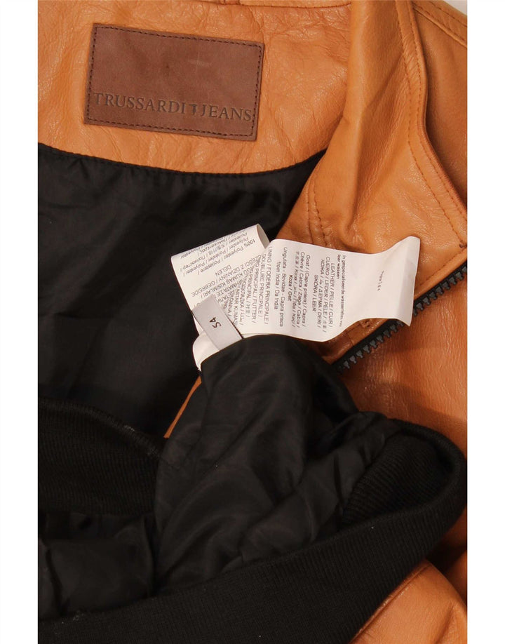 Trussardi Jeans Herre Læderjakke IT 54 2XL Brun