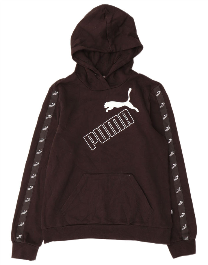 PUMA Grafisk hættetrøje til kvinder UK 14 Medium Sort bomuld