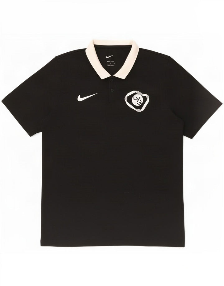 Nike Herre Dri Fit grafisk poloskjorte medium sort polyester
