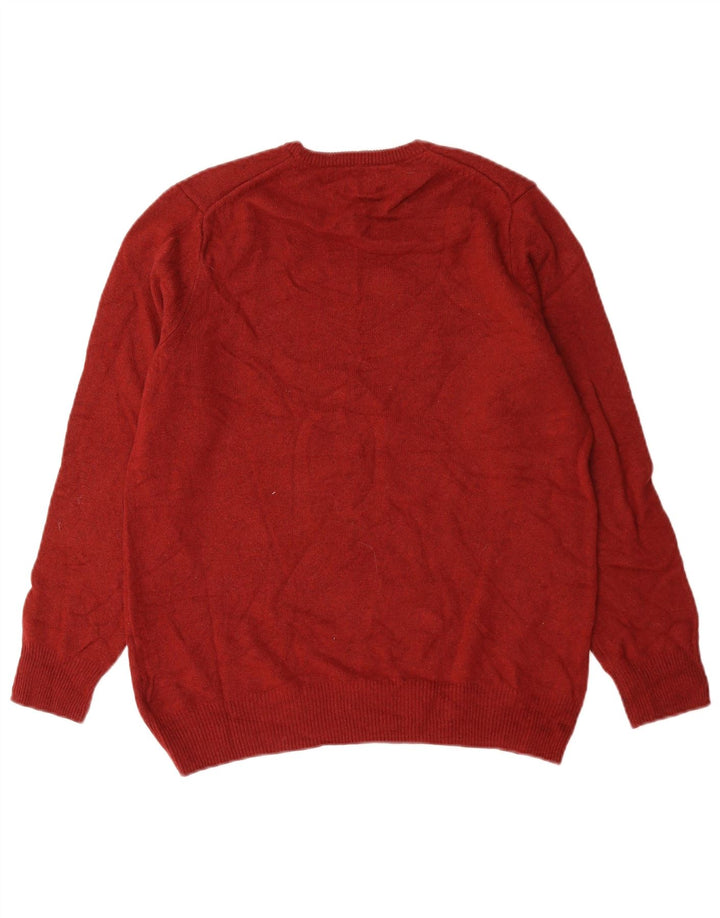 Marks & Spencer Herre sweater med rund hals, medium rød uld