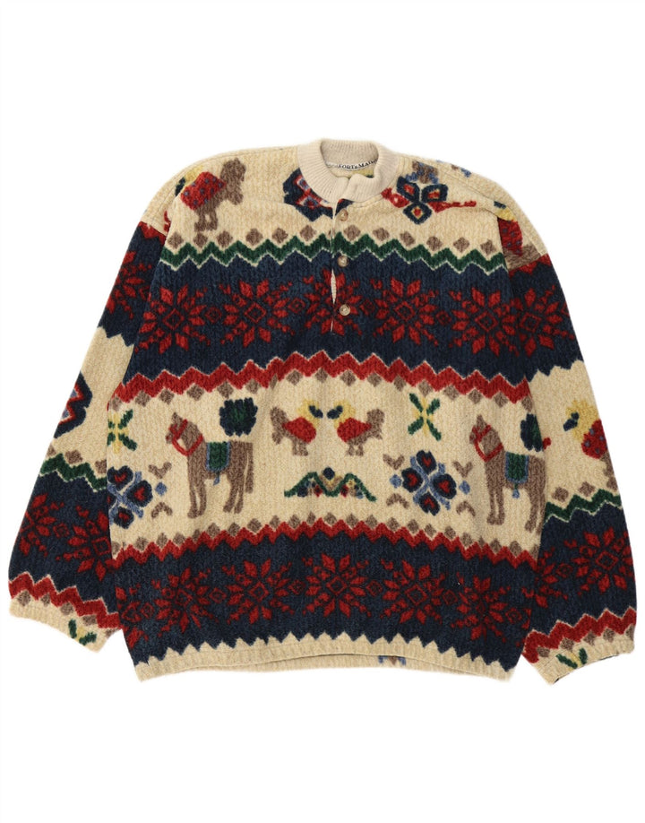 Fort & Madox Herre Button Neck Jumper Sweater XL Flerfarvet nyhed