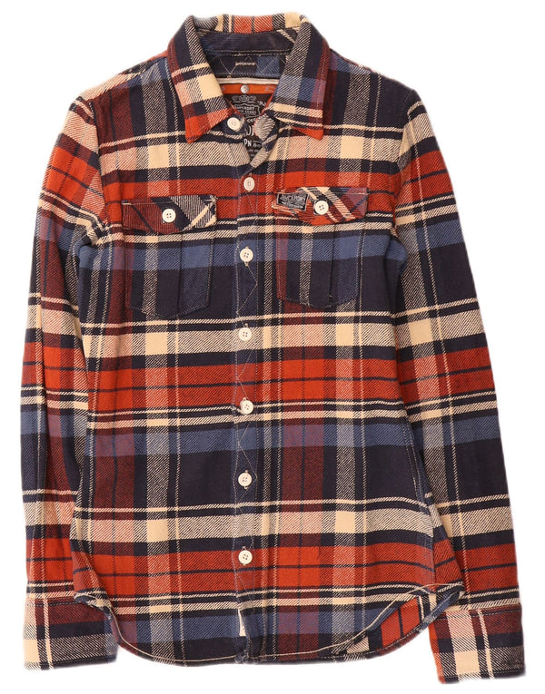 Superdry Flanelskjorte til mænd Lille flerfarvet ternet bomuld
