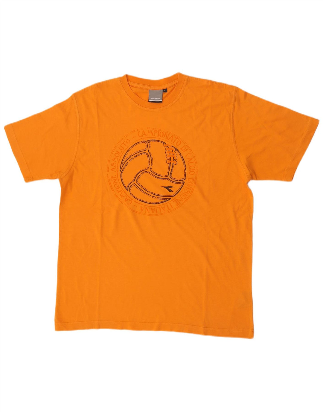 Diadora Herre Grafisk T-Shirt Top Stor Gul Bomuld