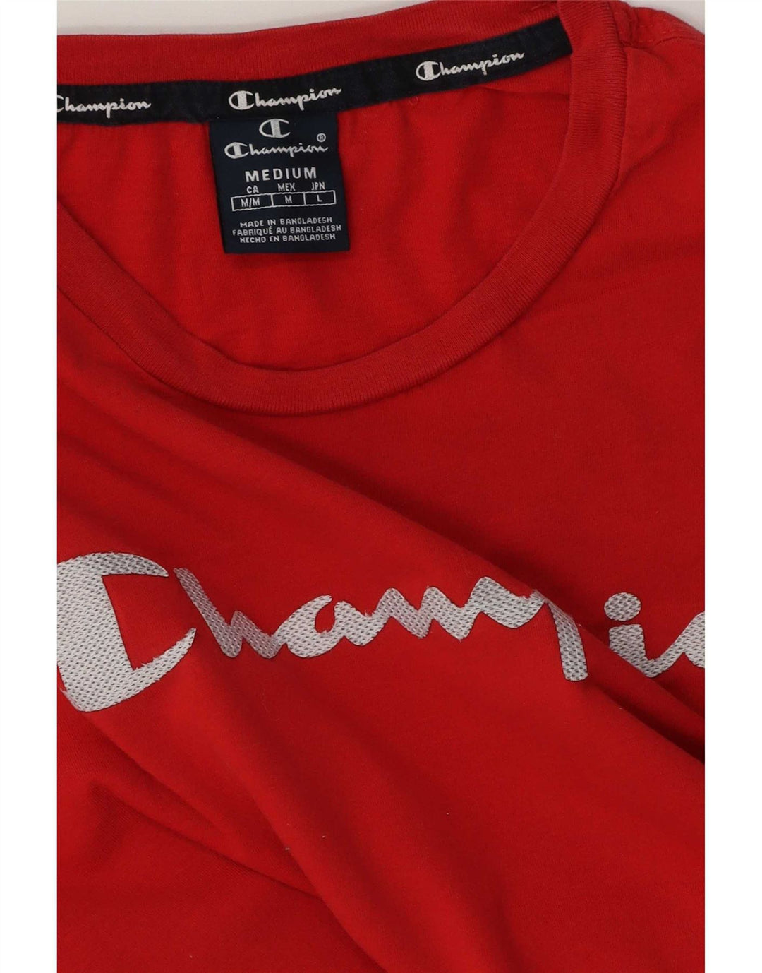 Champion Herre Grafisk T-Shirt Top Medium Rød Bomuld