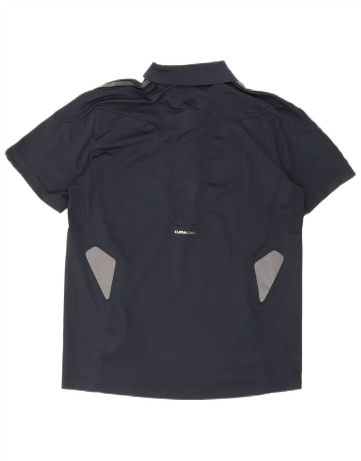 Adidas Herre Climacool Polo Shirt Small Navy Blue Colourblock Polyester