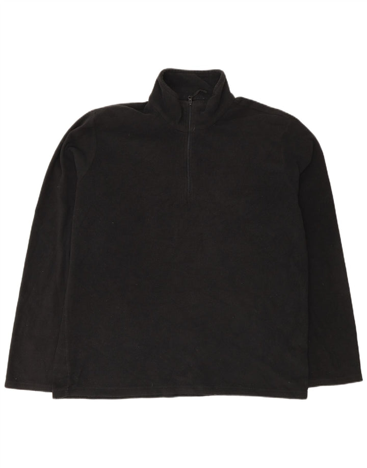 Mountain Warehouse Herre Zip Neck Fleece Jumper Stor Sort Polyester