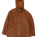 Vintage Herre Hooded Læderfrakke UK 40 Large Brown