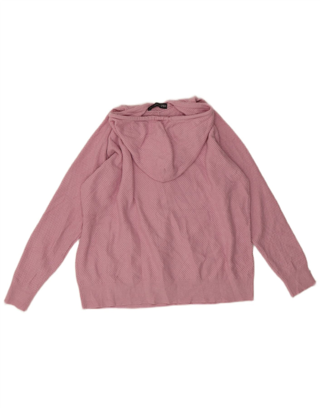 Marks & Spencer Dame Hættetrøje UK 14 Medium Pink Viscose