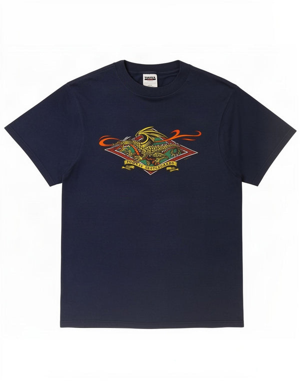 TULTEX Herre Powell Skateboards Street Dragon 1994 T-shirt Top Medium Blue