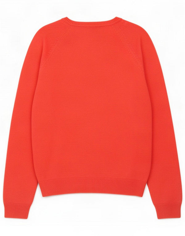 Zara Dame V-hals sweater UK 14 Large Red Cotton