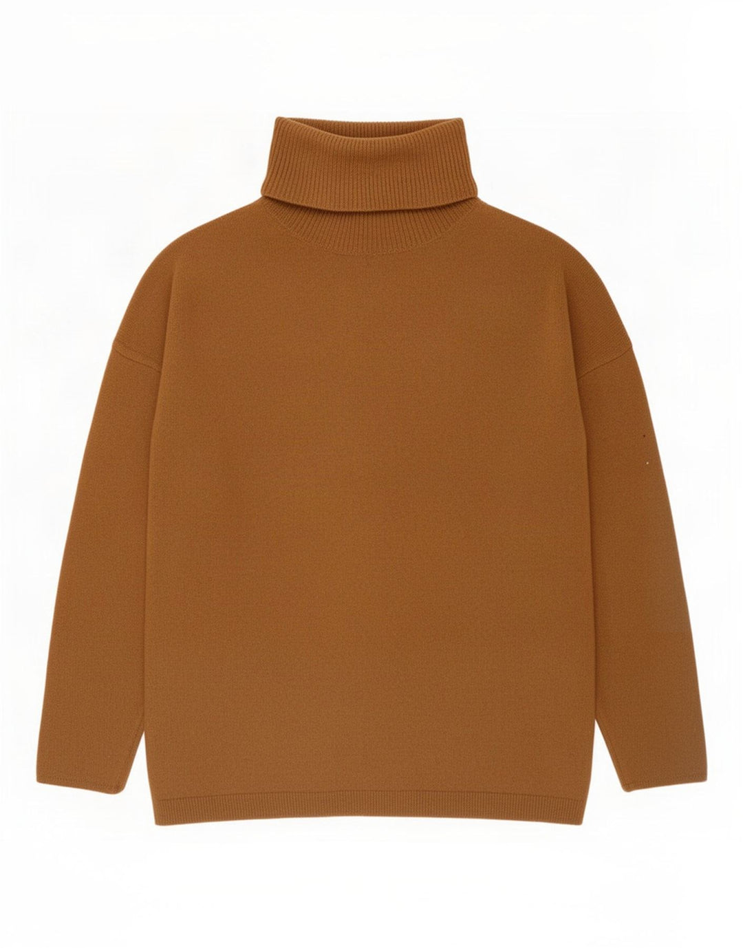 Massimo Dutti Dame Roll Neck Jumper Sweater UK 14 Medium Brown Viscose