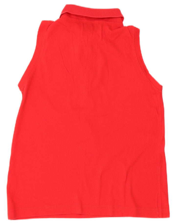 SERGIO TACCHINI Dame ærmeløs polo shirt UK 10 Lille Rød