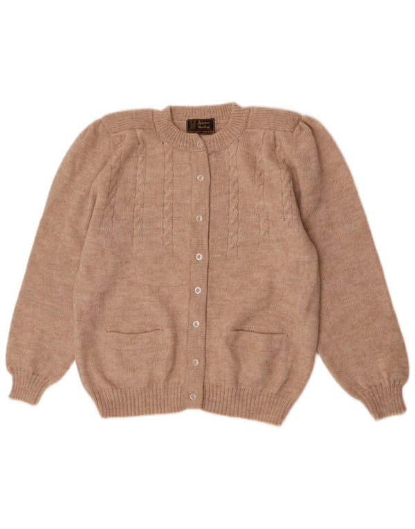 Alpaca Quitex Dame Cardigan Sweater UK 12 Medium Beige