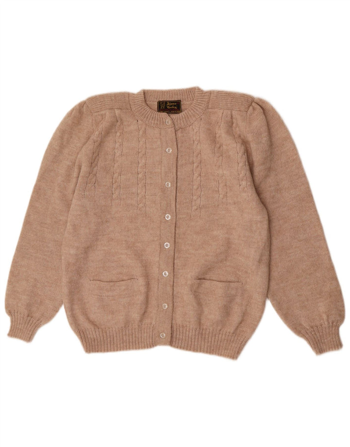 Alpaca Quitex Dame Cardigan Sweater UK 12 Medium Beige