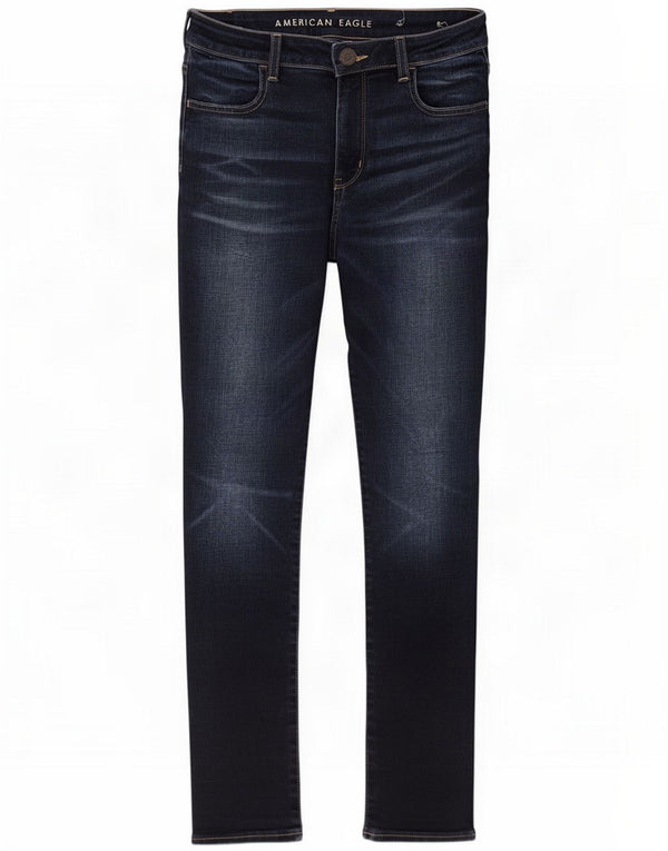 American Eagle Dame Skinny Jeans UK 14 Large W32 L28 Navy Blue