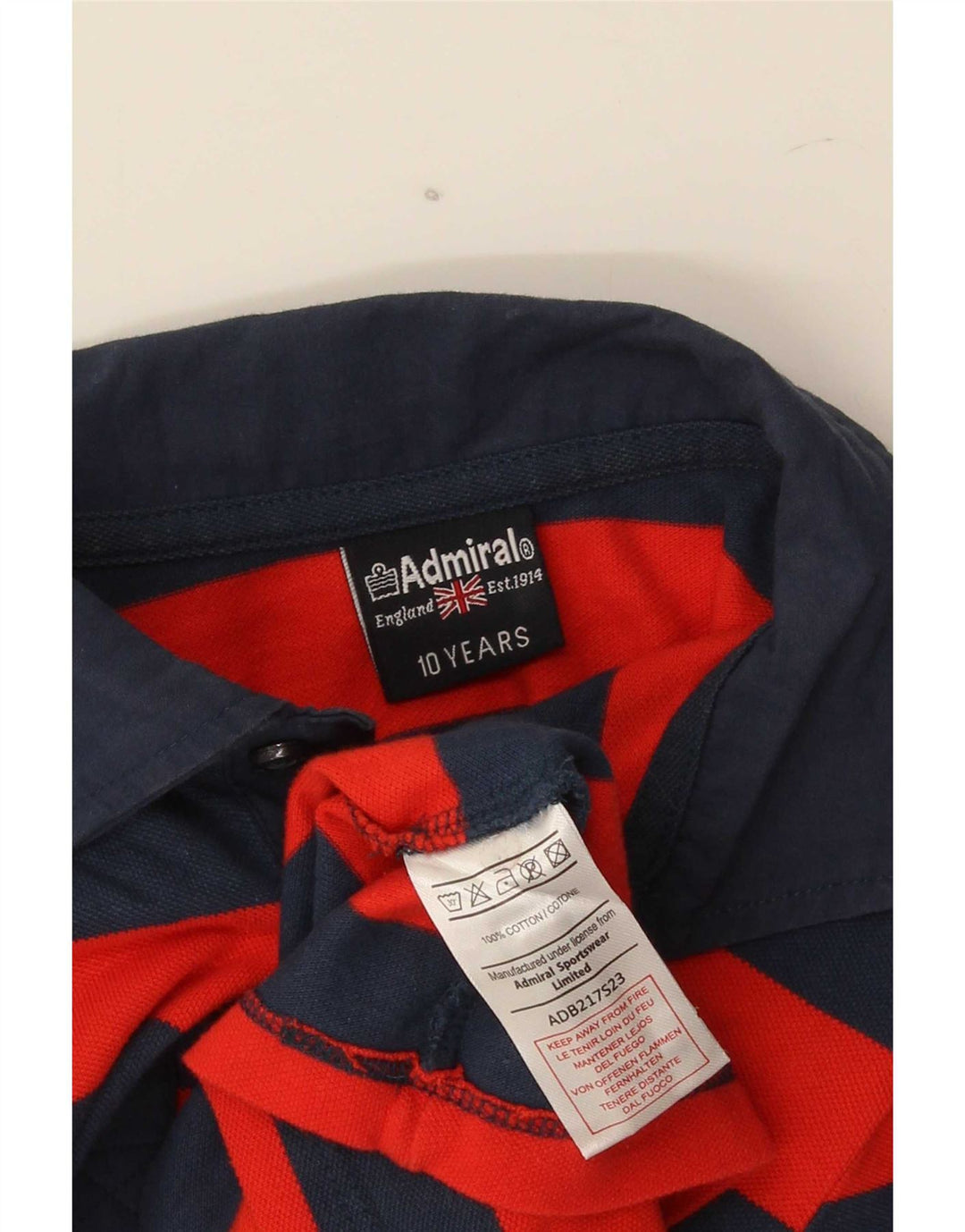 Admiral Boys Polo Shirt 9-10 år rødstribet bomuld