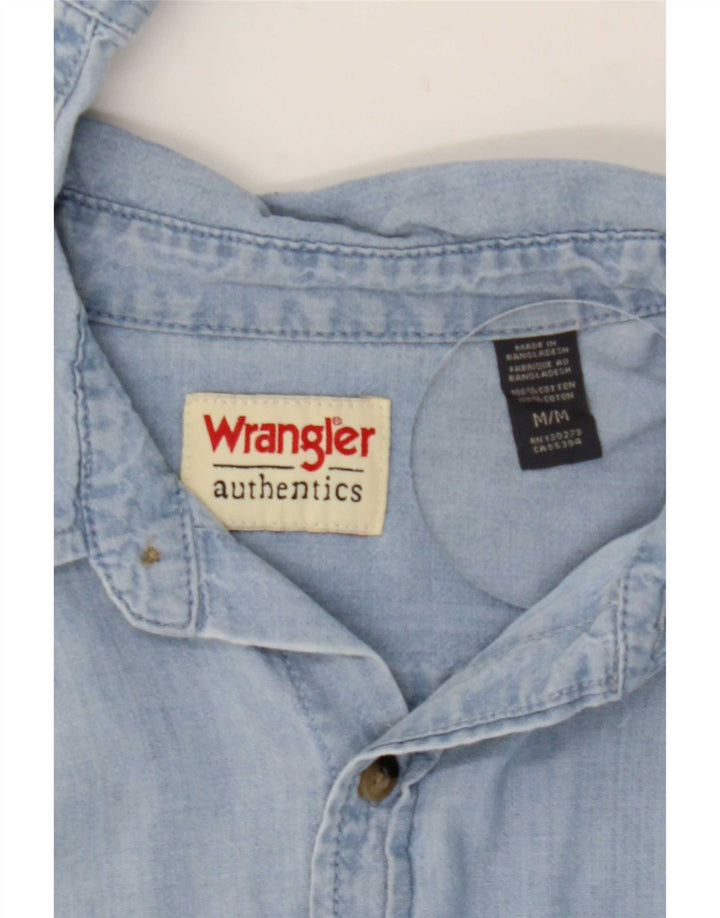 Wrangler Denimskjorte til mænd Medium blå bomuld