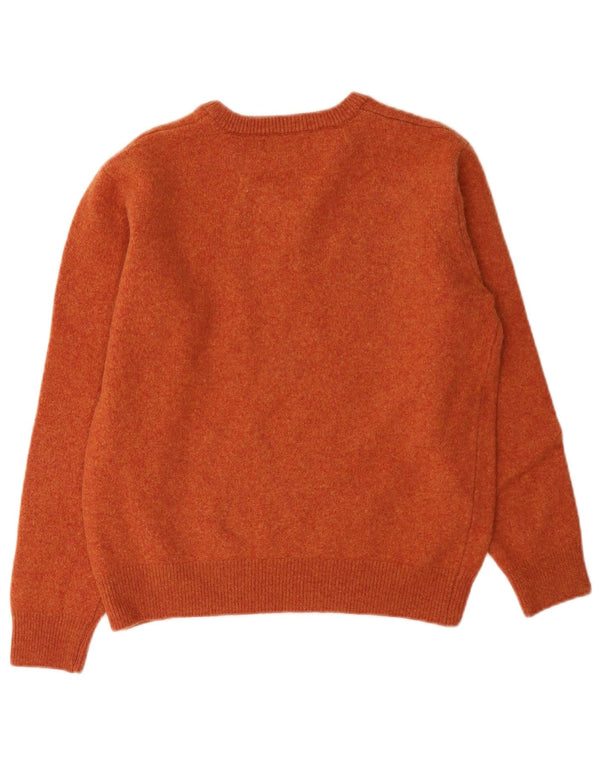 Lincoln Dame V-hals sweater UK 14 Medium Orange Uld