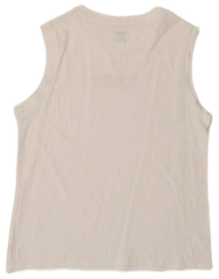 LEVI'S Dame Grafisk T-Shirt Top UK 12 Medium White