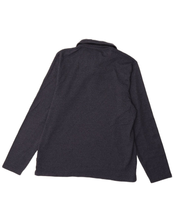 Fedt ansigt herre langærmet poloshirt XL marineblå bomuld