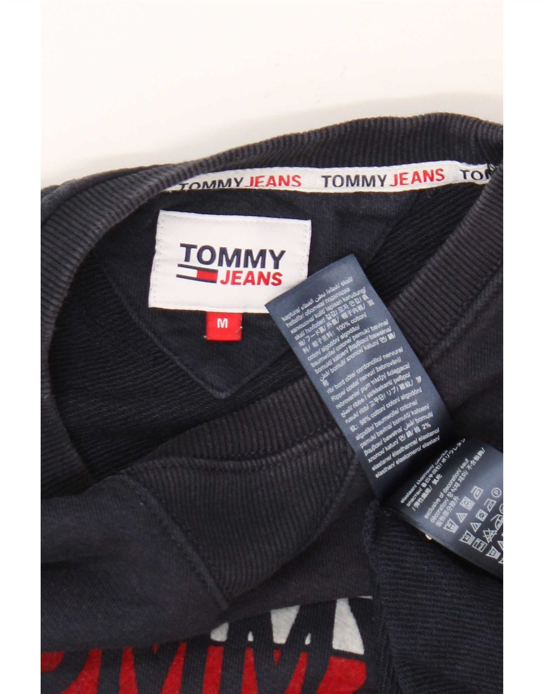 Tommy Hilfiger Herre Grafisk Sweatshirt Jumper Medium Navyblå Bomuld