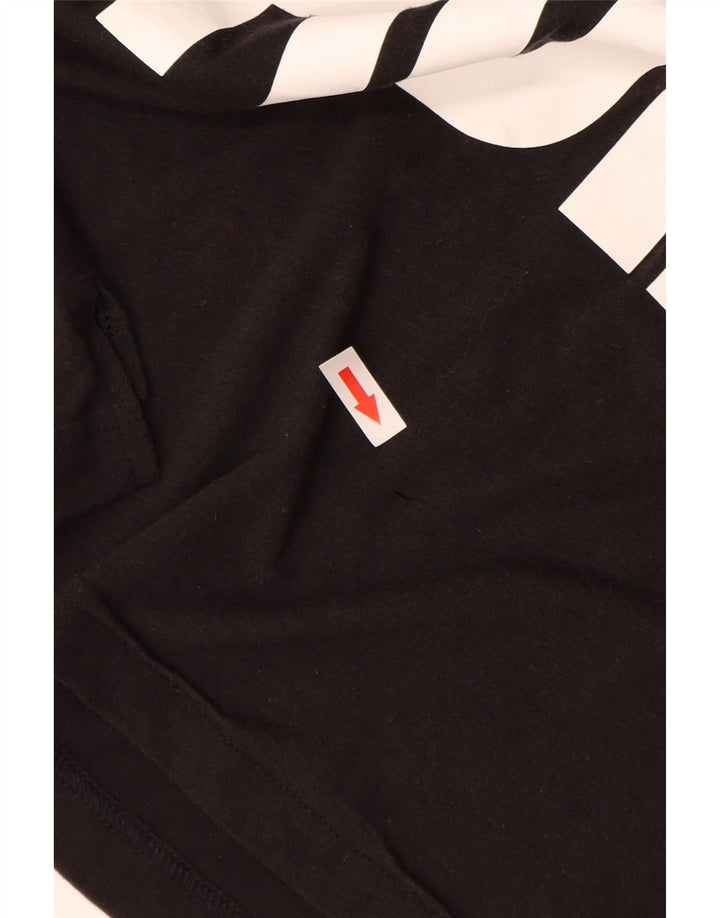 Adidas Dame Grafisk T-Shirt Top UK 16/18 Stor Sort Polyester