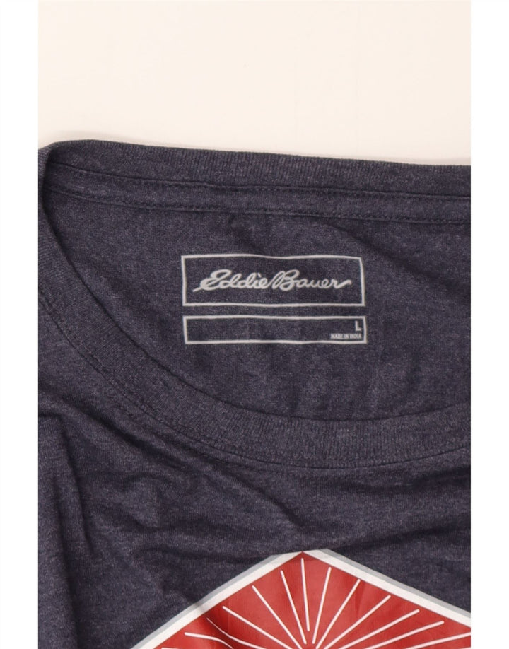 EDDIE BAUER Herre grafisk T-shirt Top Stor marineblå