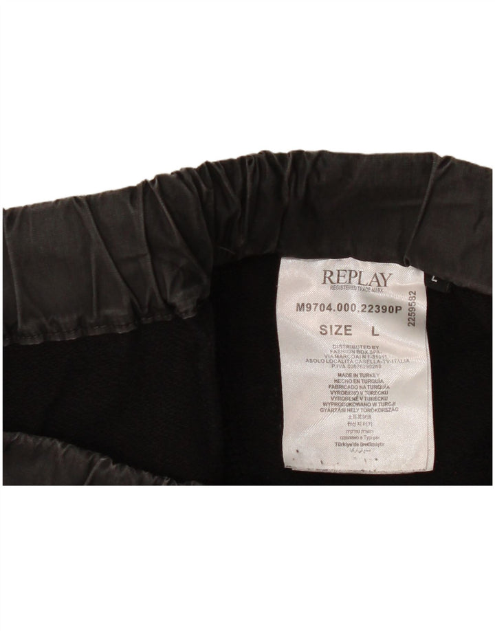 REPLAY Herre Chino Shorts Large W34 Sort Bomuld