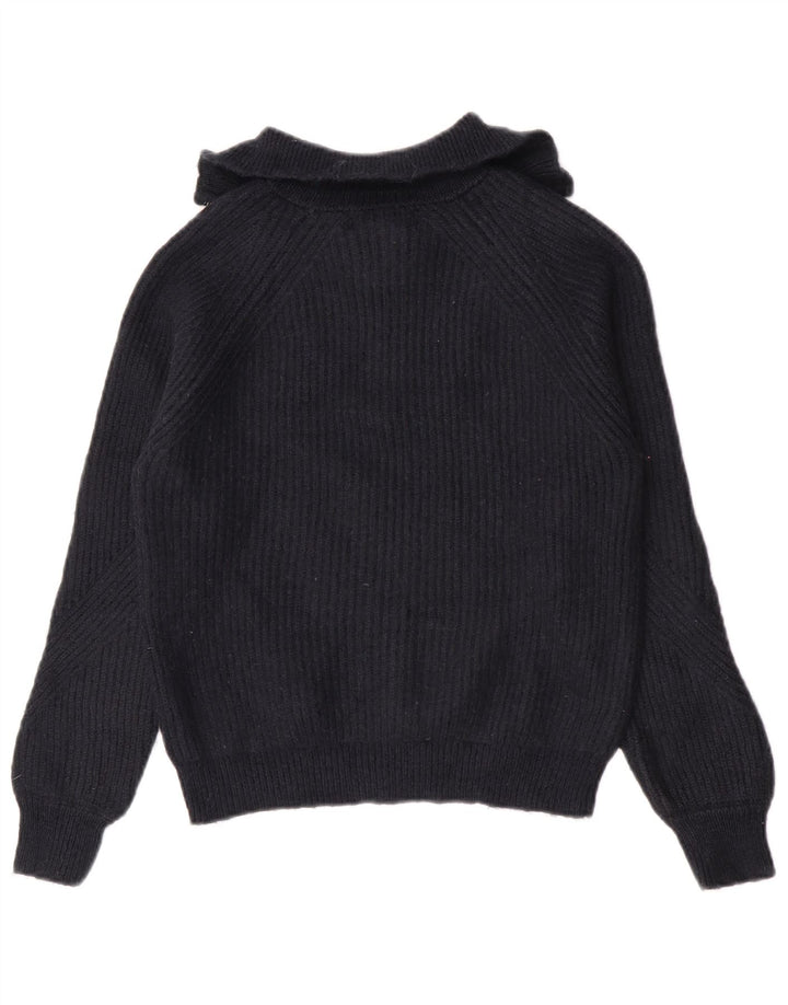 Marks & Spencer Dame sweater med lynlås-hals UK 10 Small Navy Blue