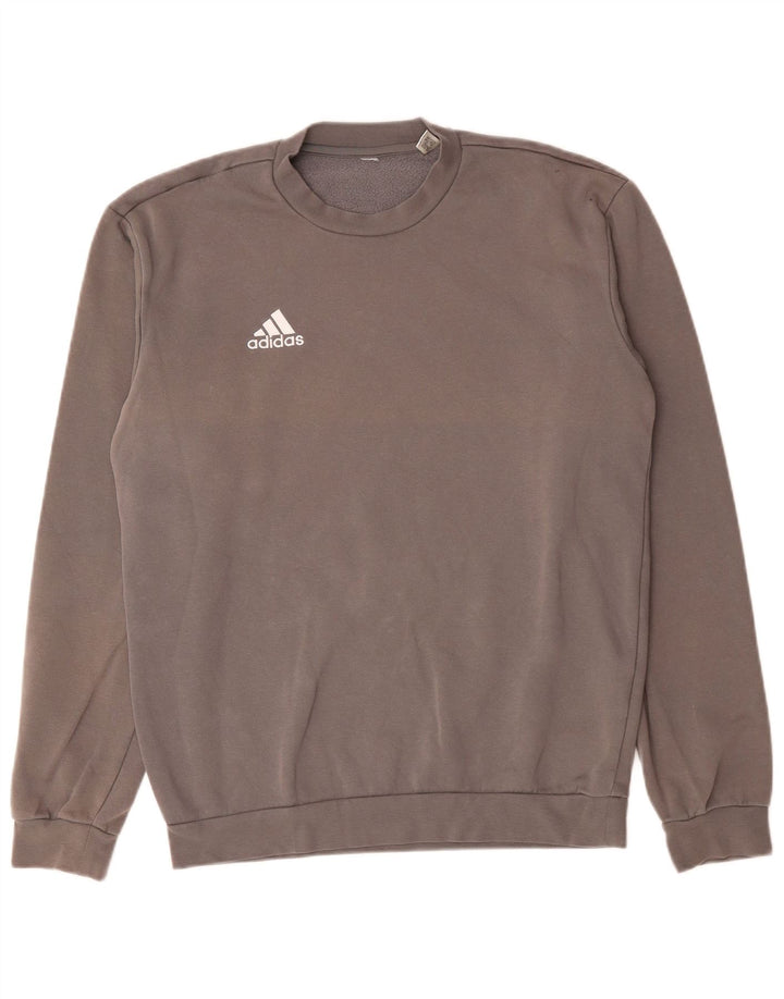 Adidas sweatshirt til mænd mellem grå bomuld