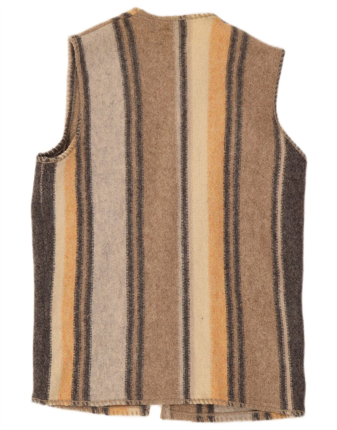 Benetton Dame Ærmeløs Cardigan Sweater UK 16 Stor Flerfarvet Uld