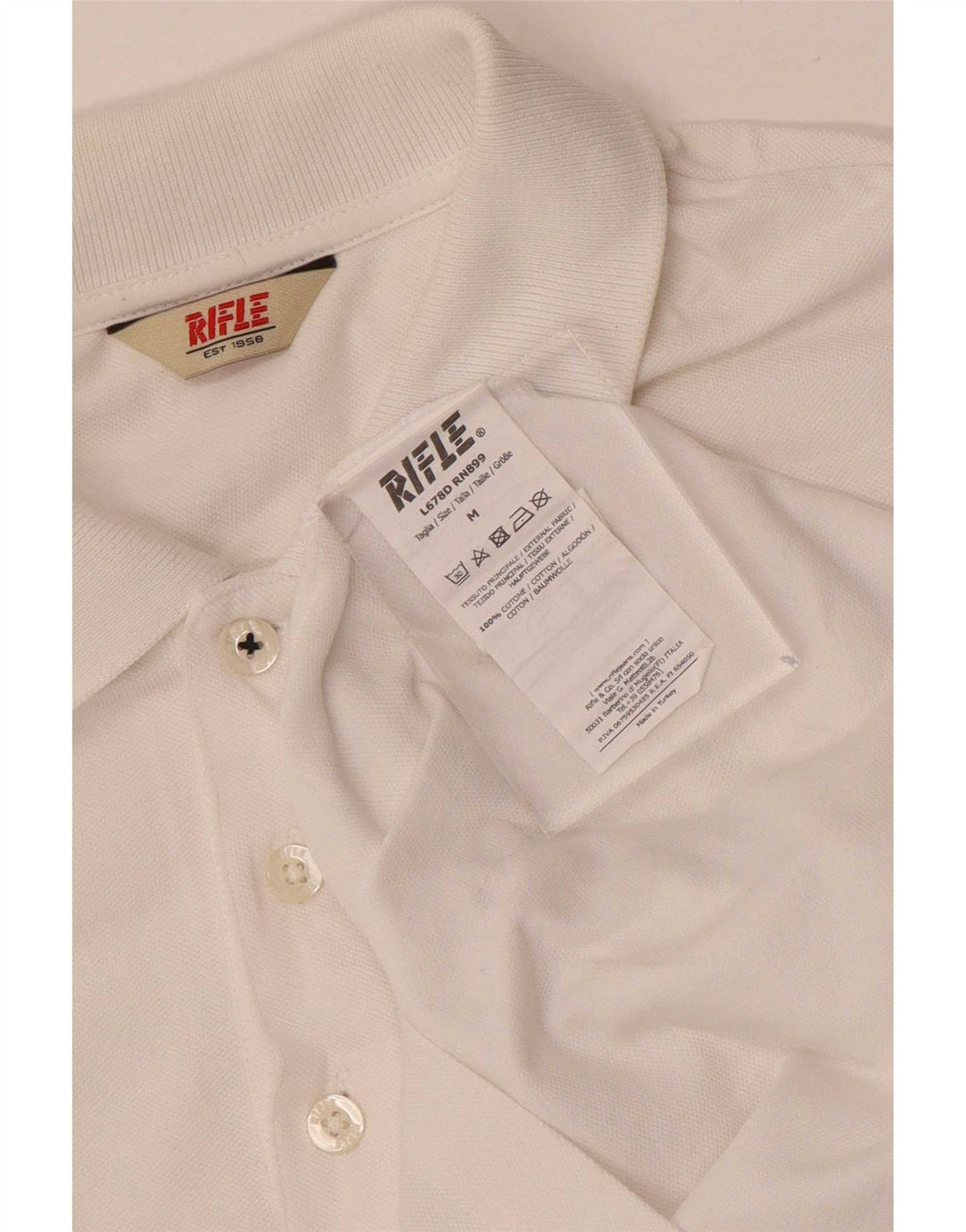 Rifle Herre poloshirt Medium hvid bomuld